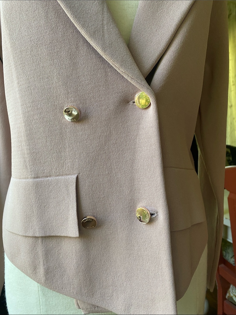 Aleeza Paris Haylee Blazer, double breasted, size Large, dusty pink - Picture 6 of 14